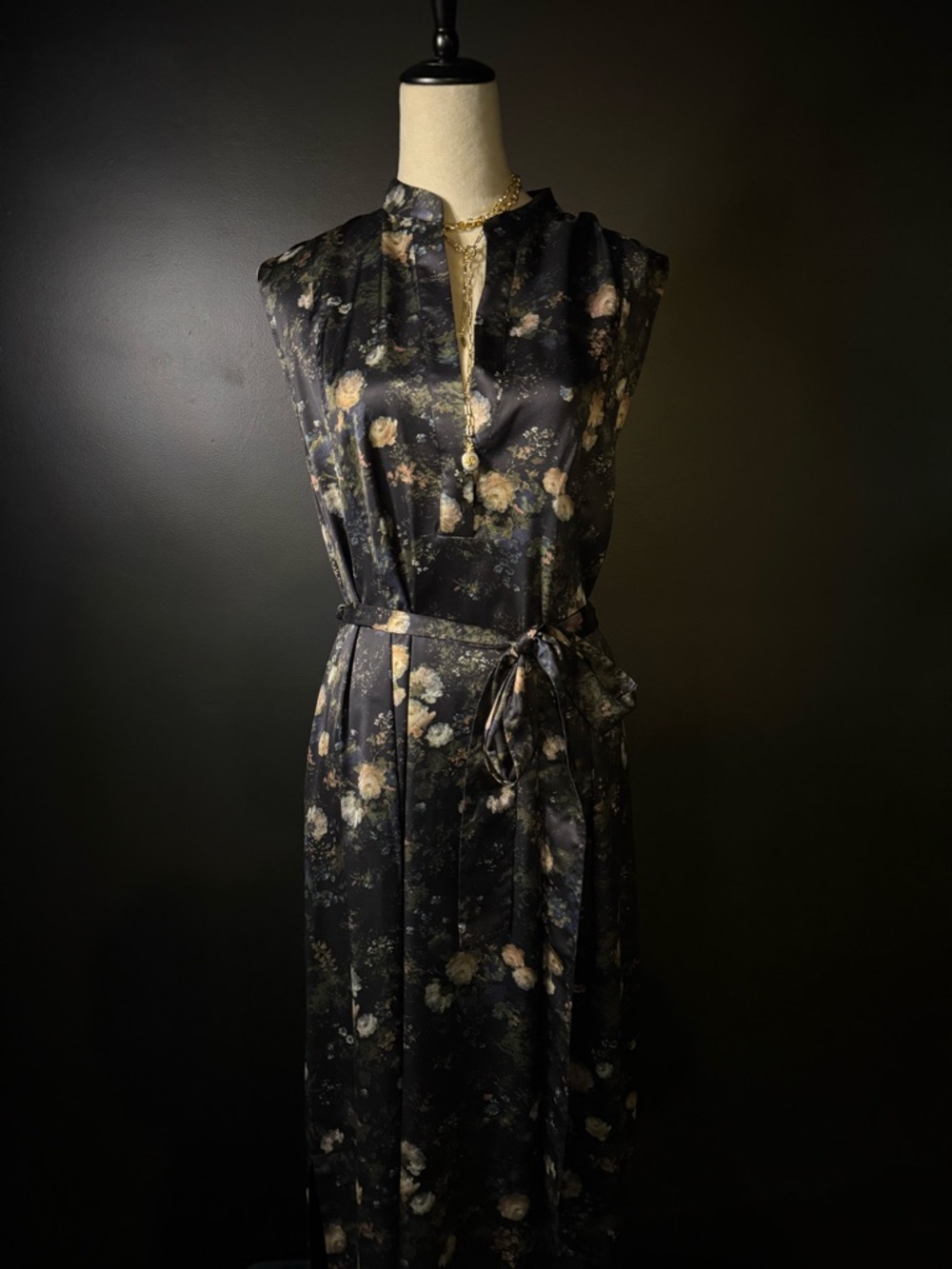 Function & Fringe Edit | Vince Satin Floral Midi Dress Modern - Picture 3 of 5